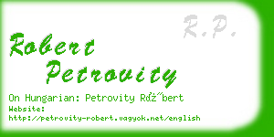 robert petrovity business card